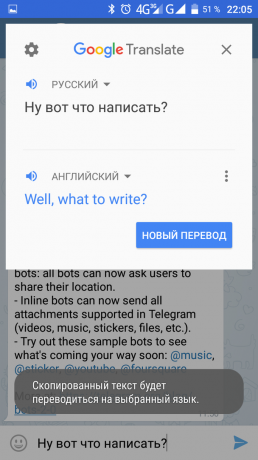 Traduz Google, tradução da janela do aplicativo
