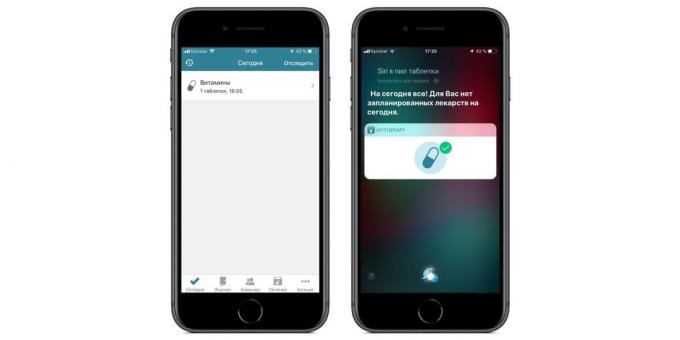 aplicativos habilitados rápidos comandos Siri no iOS 12: lembretes sobre tomar o medicamento