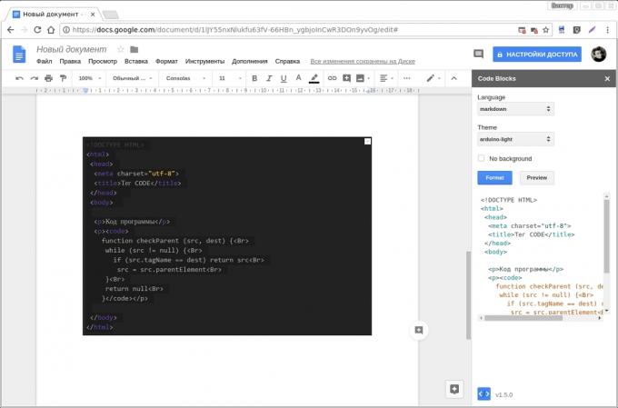 Google Docs Add-ons: blocos de código