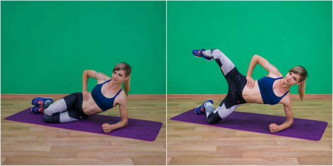 exercícios de ativação: prancha lateral de joelhos