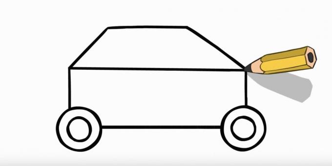 Como desenhar um carro de polícia: desenhe a parte superior do carro
