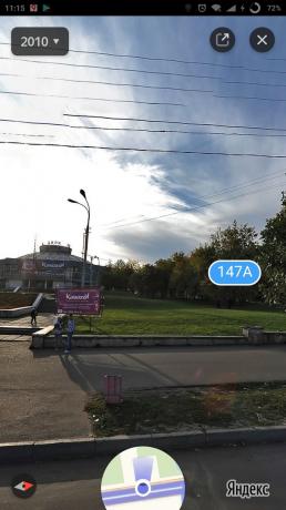 "Yandex. Mapa "da cidade: o panorama do passado