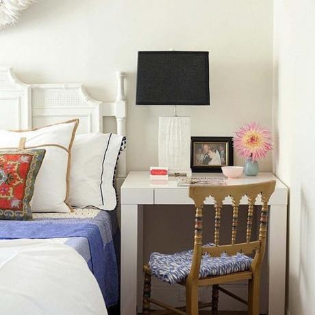 Projetar apartamentos pequenos: a mesa de cabeceira