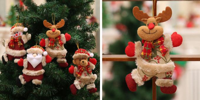 brinquedos de Natal com AliExpress: figuras na árvore de Natal