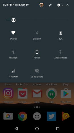 Android 7.1 opções sett rápidas