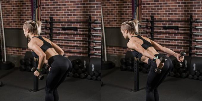 Os melhores exercícios para o tríceps: braços de extensão com halteres na inclinação