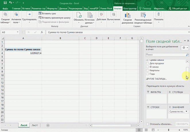 tabela de resumo no Microsoft Excel
