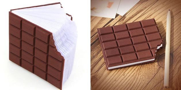 Notebook na forma de chocolates Bitten