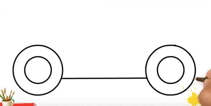 Como desenhar um caminhão: conecte as rodas