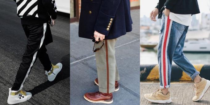 calças Maioria dos homens da moda: Calças com listras