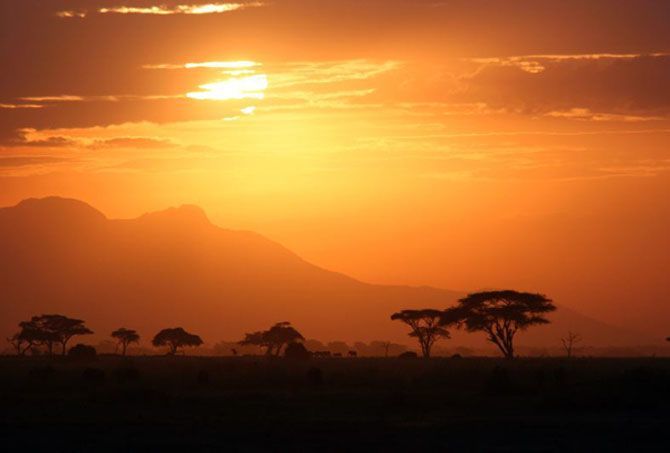 Pôr do sol na Tanzânia