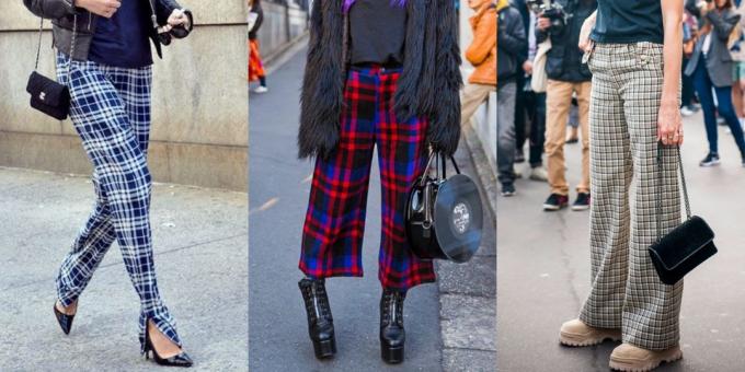 calças Maioria das mulheres da moda: Calças, xadrez