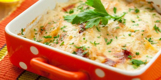 caçarola receita de couve-flor com batatas e queijo