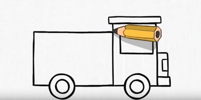 Como desenhar um caminhão de bombeiros: finalizar o corpo