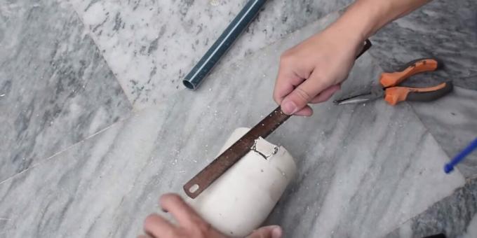 Como fazer uma fonte DIY: prepare o primeiro cano de esgoto