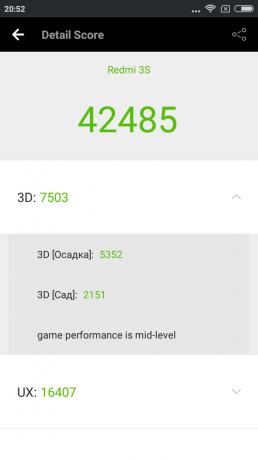 Xiaomi redmi 3S: teste de desempenho