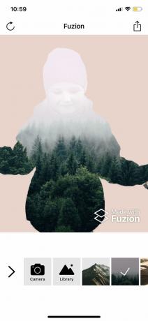 Editor de Fuzion pessoa para iOS: combinar imagens