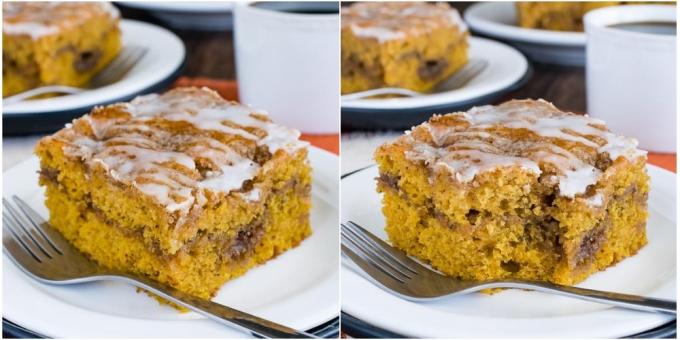 torta de abóbora receita na cream cheese com o açúcar e leite cinâmico intercalar esmalte