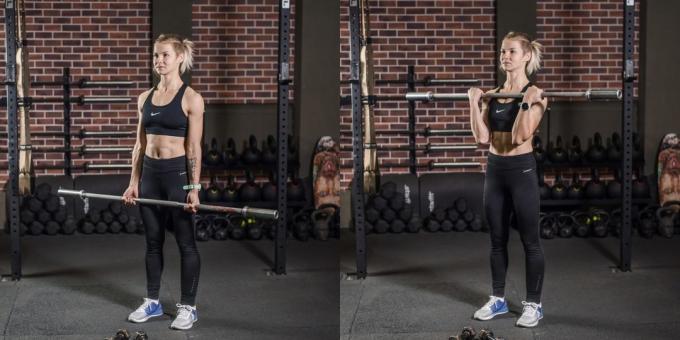 Braço exercícios: barras de elevação ou halteres para bíceps