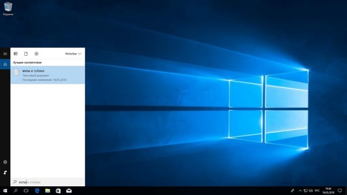 Pesquisar no Windows 10. pesquisa difusa