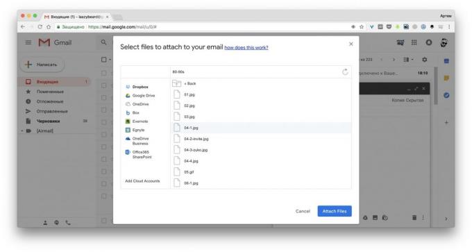 Compartilhe e anexar arquivos no Gmail ™