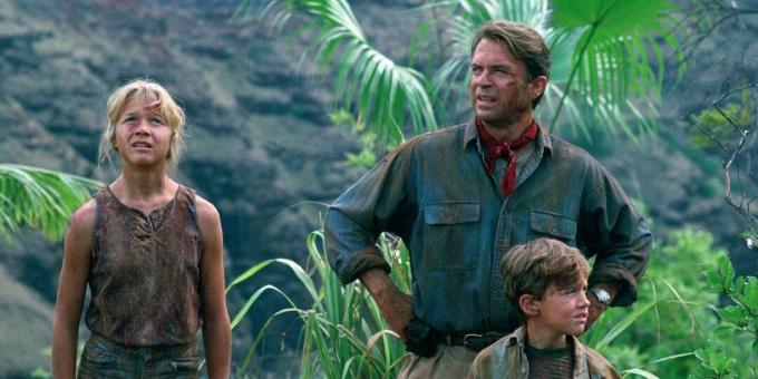 Uma cena do filme de selva "Jurassic Park"