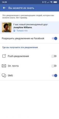 Dependendo do seu telefone: desligar as notificações no Facebook