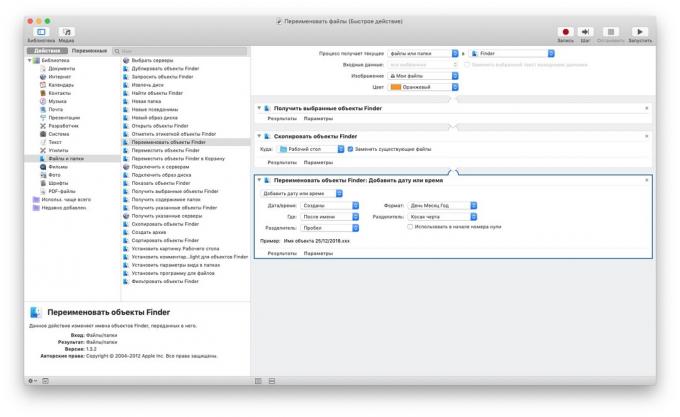 Automator no MacOS: renomeação em massa de arquivos