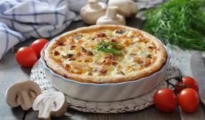 Quiche com Frango e Cogumelos