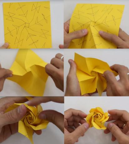 Como fazer uma rosa de papel Kawasaki