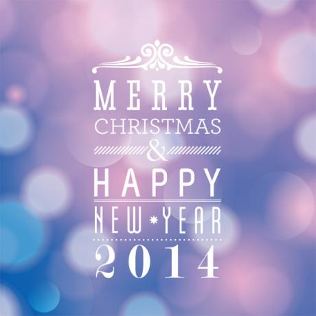 Feliz Natal e Feliz Ano Novo 2014 Design de Fontes Vector por Jacknet