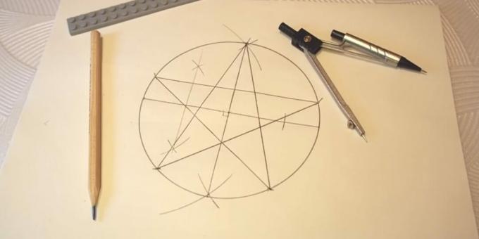 Como desenhar uma estrela usando um compasso e uma régua