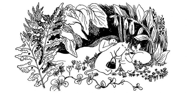 Ilustração para o primeiro livro sobre os Moomins