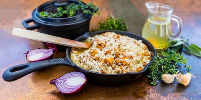 Risoto com chanterelles