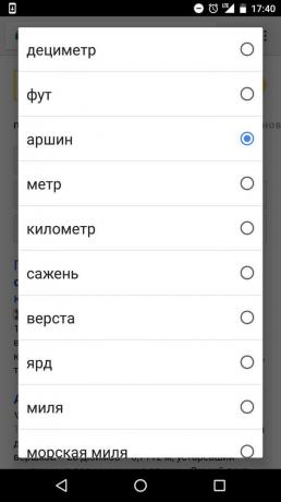 "Yandex": valores disponíveis