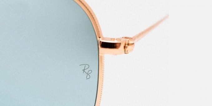 Originais e falsificados óculos Ray-Ban: olhando logotipo RB