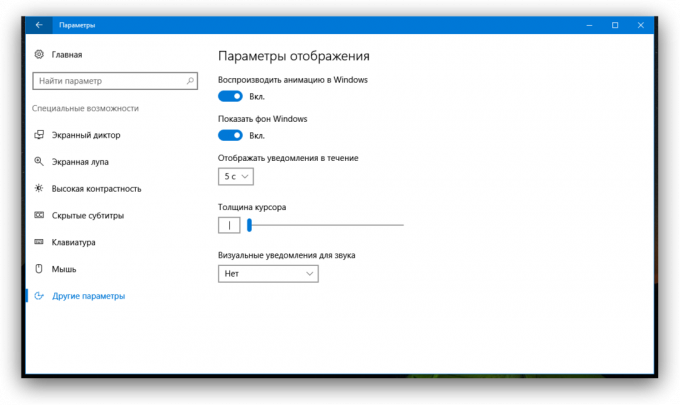 notificação no Windows 10: Acessibilidade