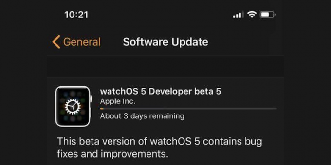 Atualização Apple Watch: barra de carregamento