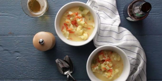 sopa de queijo com couve-flor e molho béchamel: uma receita simples