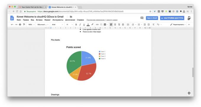 Converter o Google Docs para rascunhos do Gmail ™