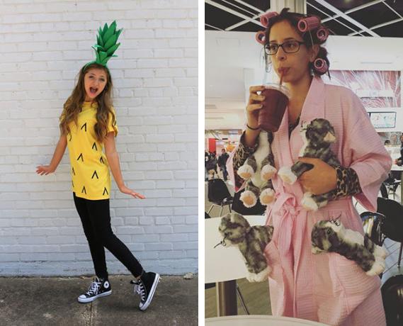 fantasia para o Halloween: abacaxi e mulher