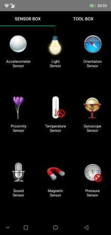 Visão geral do smartphone Ulefone X: SensorBox