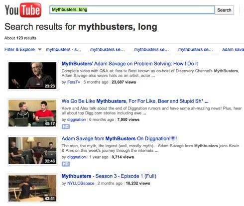 Mythbusters, longa