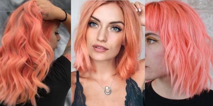 cor de cabelo da moda 2019: coral vivo