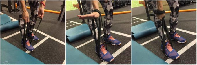 Exercícios com faixa de borracha: Esticando os músculos do trapézio