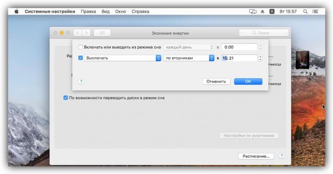 Como configurar o MacOS temporizador de desligamento de computador usando o menu "Poupar energia"