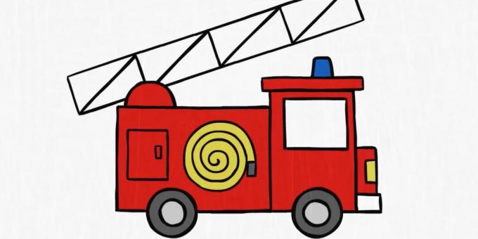 Como desenhar um caminhão de bombeiros