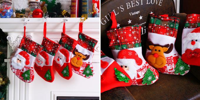 Decorações de Natal com AliExpress: Meias