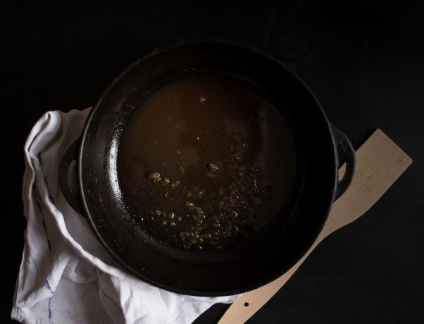 Pasta de frango: evaporação do líquido