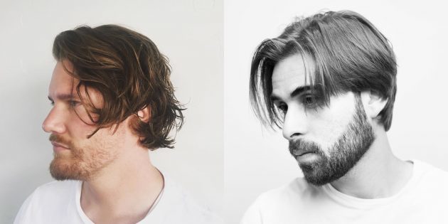 cortes de cabelo dos homens da moda para os titulares de cabelos longos: corte de cabelo criativo com franja é muito longo